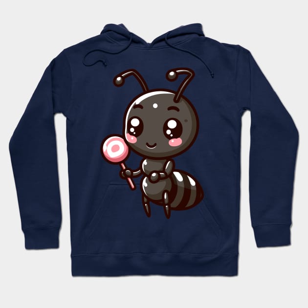 Playful Ant Cartoon Hoodie by CreativeArtss